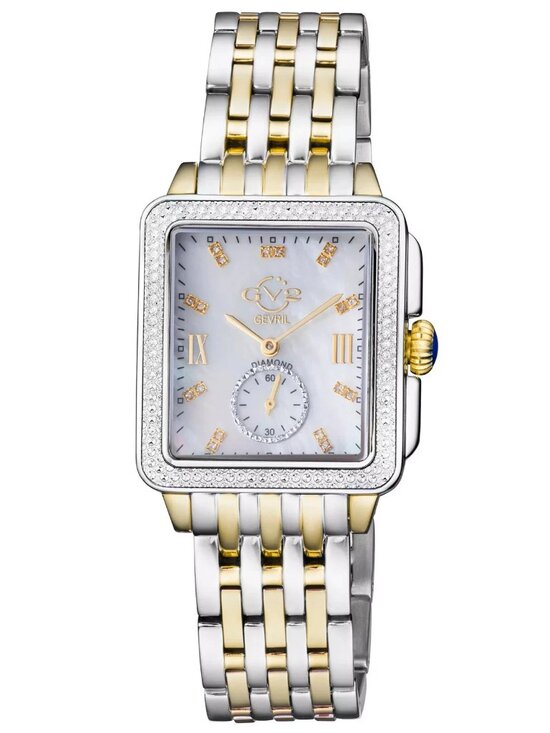 GV2 by Gevril Bari Tortoise Swiss Quartz Diamond Two Tone Bracelet Watch Limited main image 6